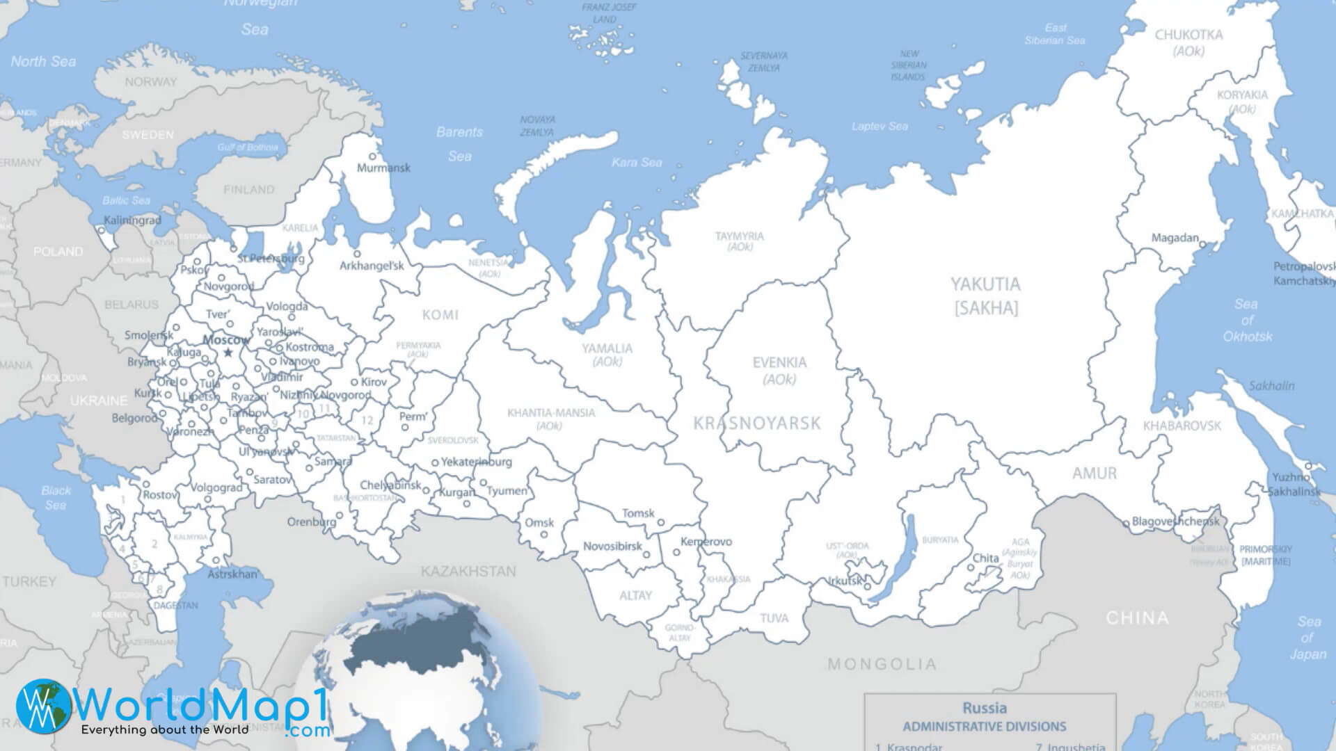 Rusya İdari Birimler Haritası